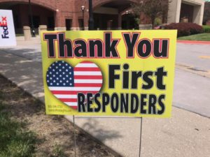 Thank you first responders sign.